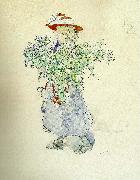 Carl Larsson tva flickor med syrener oil painting reproduction